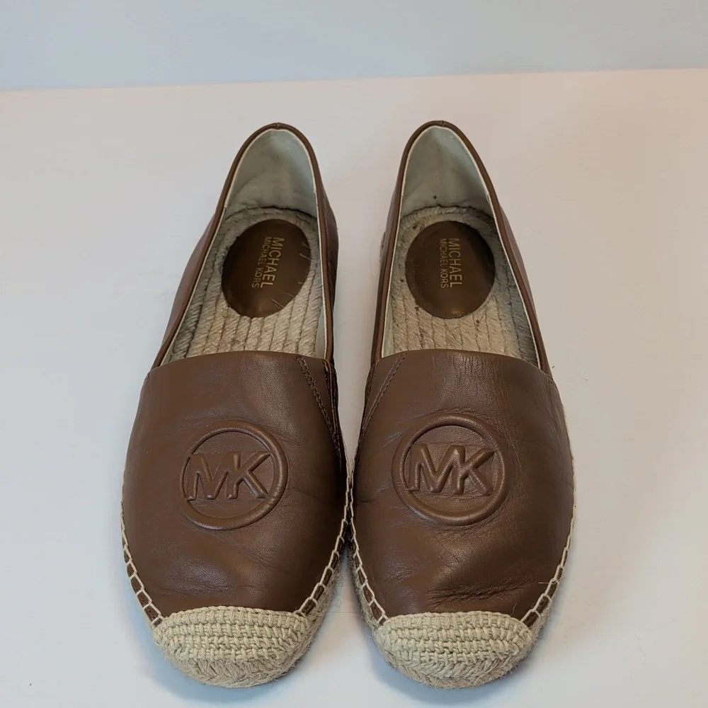MICHAEL Michael Kors Brown Leather Espadrille Flats Size 6